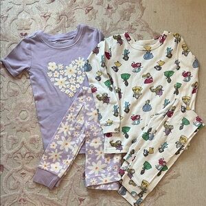 Kids Pajamas Set - Purple and White Floral